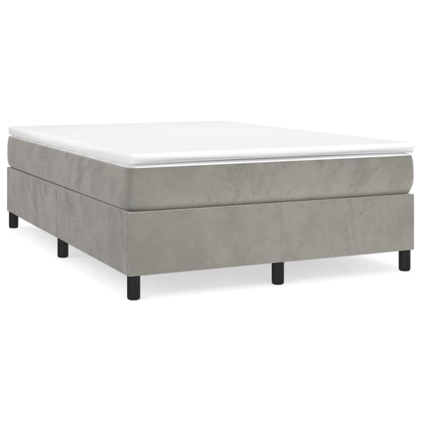 vidaXL Lit tapissier avec matelas Gris clair 140x200 cm Velours
