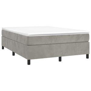 vidaXL Lit tapissier avec matelas Gris clair 140x200 cm Velours