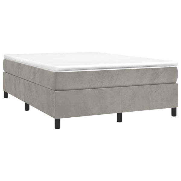 vidaXL Lit tapissier avec matelas Gris clair 140x200 cm Velours