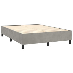 vidaXL Lit tapissier avec matelas Gris clair 140x200 cm Velours