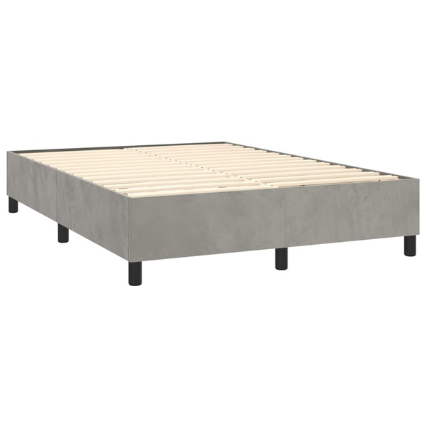 vidaXL Lit tapissier avec matelas Gris clair 140x200 cm Velours