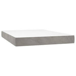 vidaXL Lit tapissier avec matelas Gris clair 140x200 cm Velours