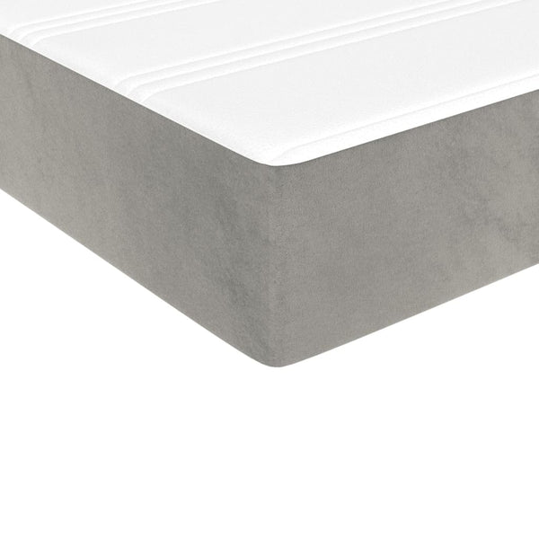 vidaXL Lit tapissier avec matelas Gris clair 140x200 cm Velours