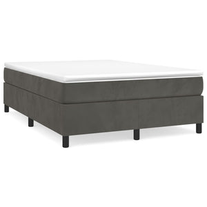vidaXL Box Spring Bed with Mattress Dark Gray 140x200 cm Velvet