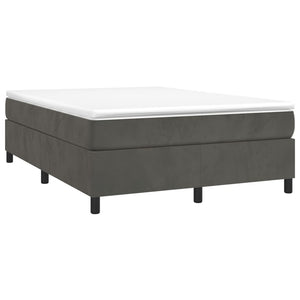vidaXL Box Spring Bed with Mattress Dark Gray 140x200 cm Velvet