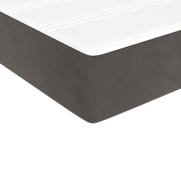 vidaXL Box Spring Bed with Mattress Dark Gray 140x200 cm Velvet