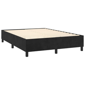 vidaXL Lit coffre avec matelas Noir 140x200 cm Velours