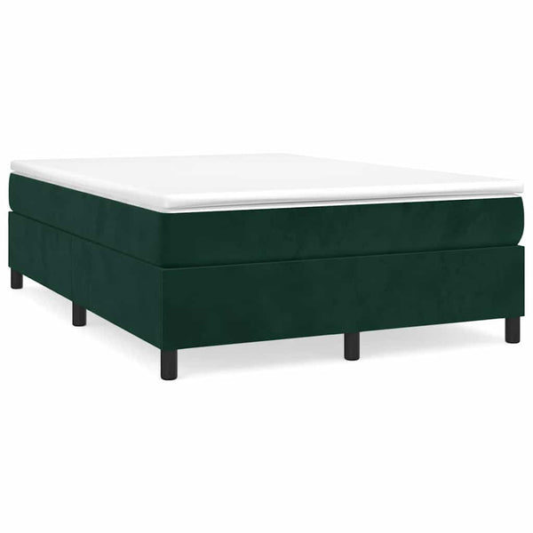 Boxspringbett mit Matratze Dunkelgrün 140x200 cm Samt