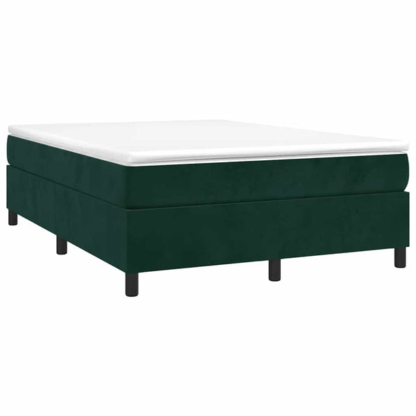 Boxspringbett mit Matratze Dunkelgrün 140x200 cm Samt