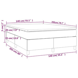 Boxspringbett mit Matratze Dunkelblau 140x200 cm Samt