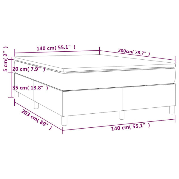 Boxspringbett mit Matratze Dunkelblau 140x200 cm Samt