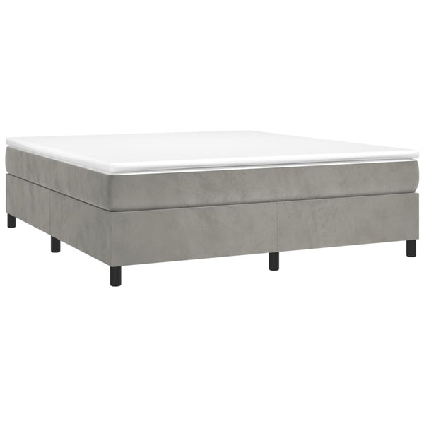 vidaXL Lit tapissier avec matelas Gris clair 160x200 cm Velours