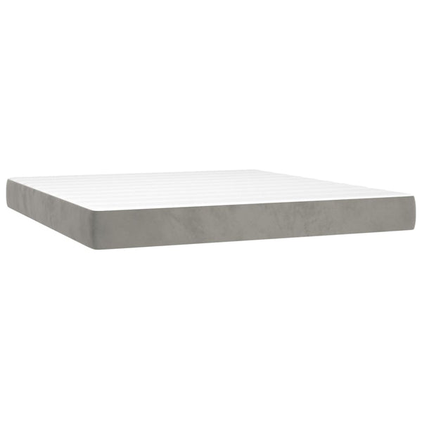 vidaXL Lit tapissier avec matelas Gris clair 160x200 cm Velours
