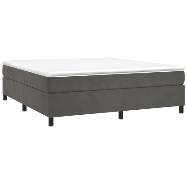 vidaXL Box Spring Bed with Mattress Dark Grey 160x200 cm Velvet