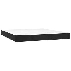 vidaXL Lit tapissier avec matelas Noir 160x200 cm Velours