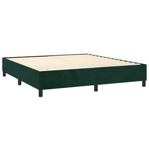 Boxspringbett mit Matratze Dunkelgrün 160x200 cm Samt
