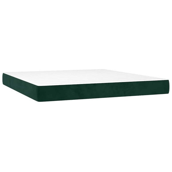 Boxspringbett mit Matratze Dunkelgrün 160x200 cm Samt