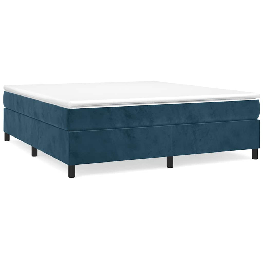 Boxspringbett mit Matratze Dunkelblau 160x200 cm Samt