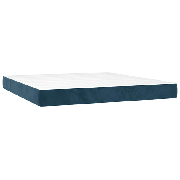 Boxspringbett mit Matratze Dunkelblau 160x200 cm Samt