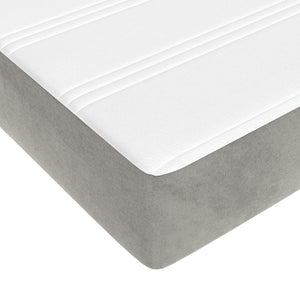 vidaXL Lit tapissier avec matelas Gris clair 180x200 cm Velours