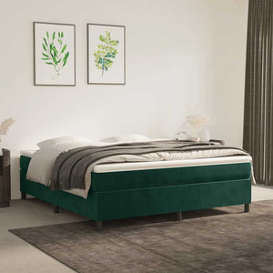 Boxspringbett mit Matratze Dunkelgrün 180x200 cm Samt