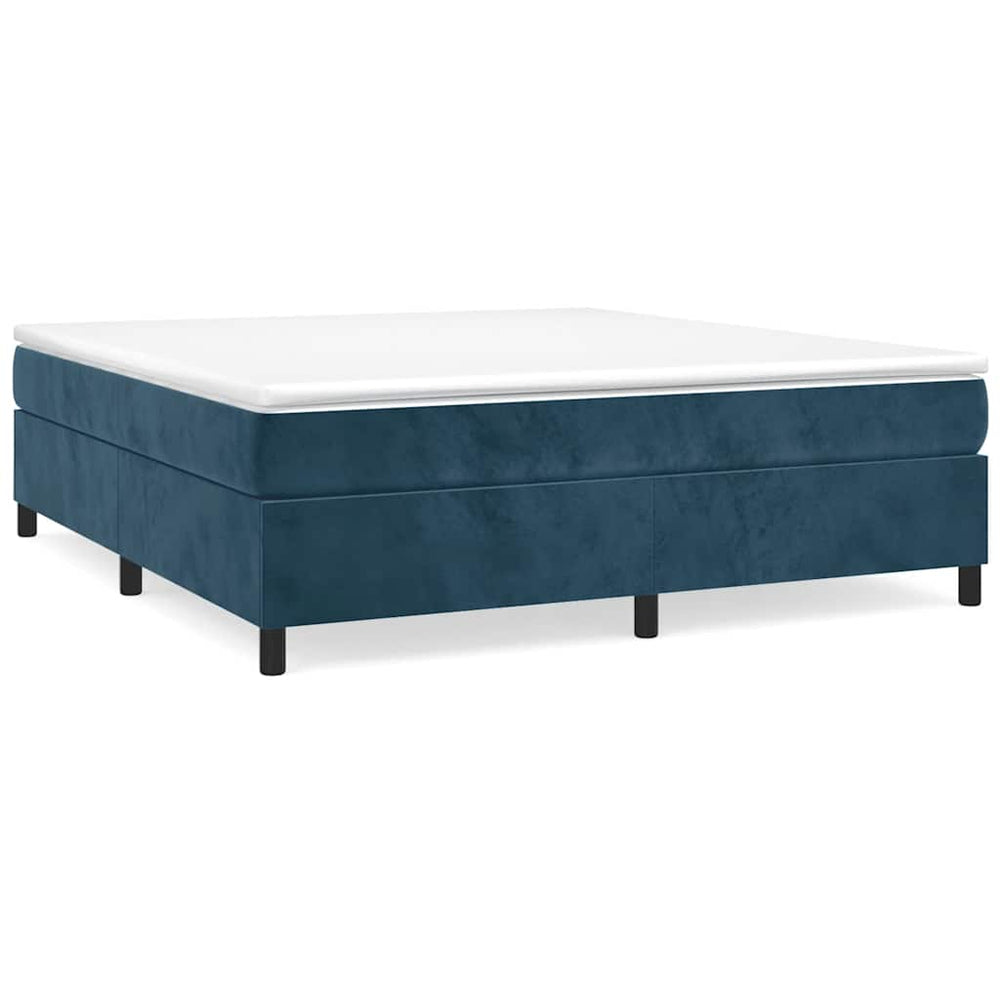 Boxspringbett mit Matratze Dunkelblau 180x200 cm Samt