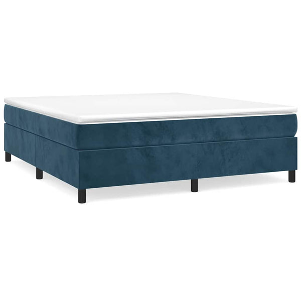 Boxspringbett mit Matratze Dunkelblau 180x200 cm Samt