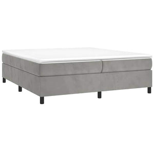 vidaXL Lit tapissier avec matelas Gris clair 200x200 cm Velours