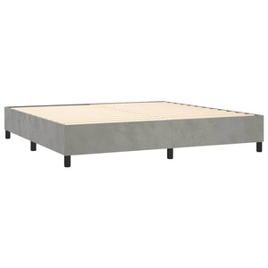 vidaXL Lit tapissier avec matelas Gris clair 200x200 cm Velours