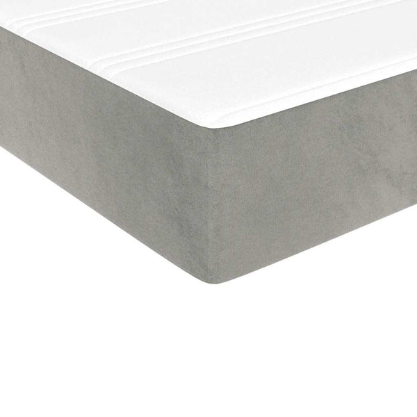 vidaXL Lit tapissier avec matelas Gris clair 200x200 cm Velours