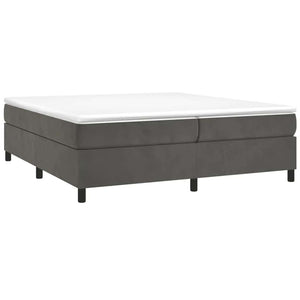 vidaXL Lit tapissier avec matelas Gris foncé 200x200 cm Velours