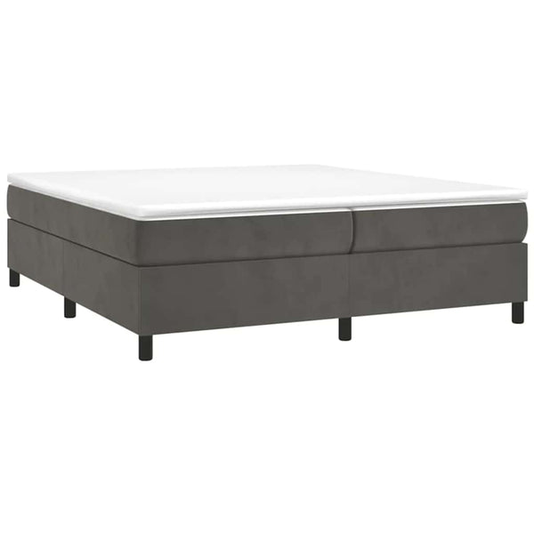 vidaXL Lit tapissier avec matelas Gris foncé 200x200 cm Velours