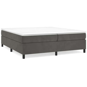 vidaXL Lit tapissier avec matelas Gris foncé 200x200 cm Velours
