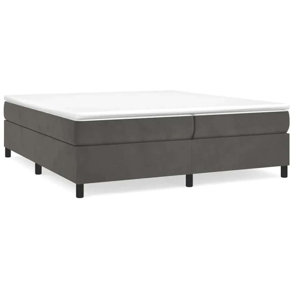 vidaXL Lit tapissier avec matelas Gris foncé 200x200 cm Velours