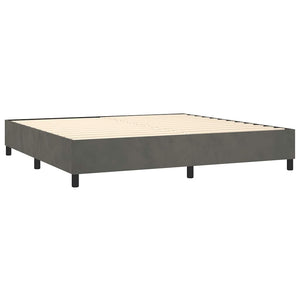 vidaXL Lit tapissier avec matelas Gris foncé 200x200 cm Velours