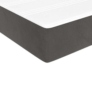vidaXL Lit tapissier avec matelas Gris foncé 200x200 cm Velours