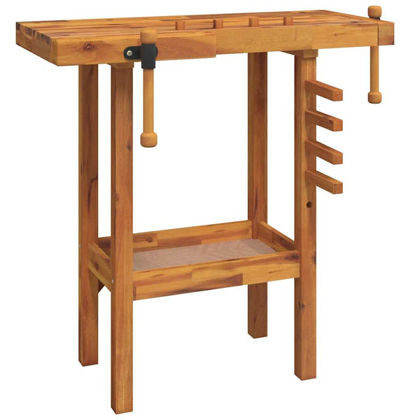 vidaXL Établi avec étaux 92x48x83 cm Bois d'acacia massif