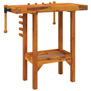 vidaXL Établi avec étaux 92x48x83 cm Bois d'acacia massif