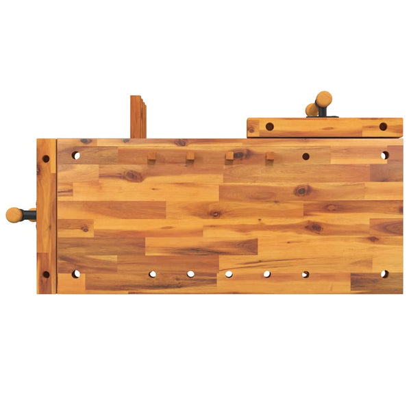 vidaXL Établi avec étaux 92x48x83 cm Bois d'acacia massif