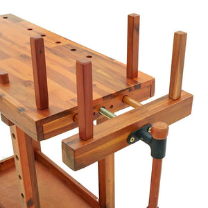 vidaXL Établi avec étaux 92x48x83 cm Bois d'acacia massif