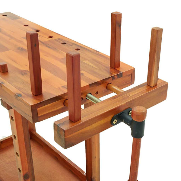 vidaXL Établi avec étaux 92x48x83 cm Bois d'acacia massif