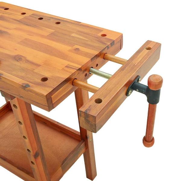 vidaXL Établi avec étaux 92x48x83 cm Bois d'acacia massif