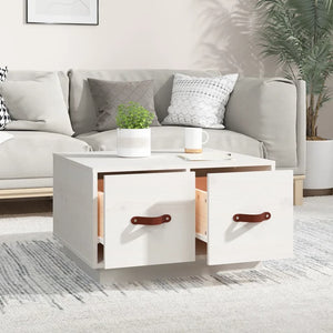 Weißer Couchtisch Kiefer Massivholz 60x53 cm