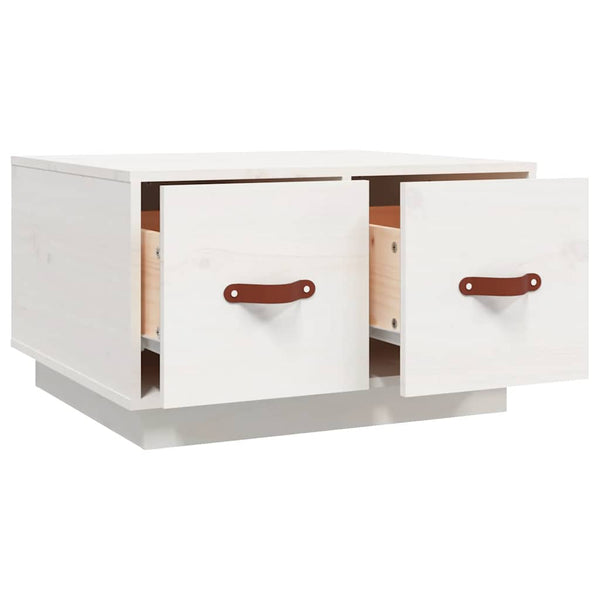 Weißer Couchtisch Kiefer Massivholz 60x53 cm