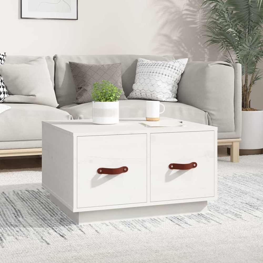 vidaXL Coffee Table White 60x53x35 cm Solid Pine Wood