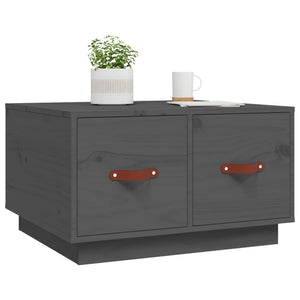 Grauer Couchtisch Kiefer Massivholz 60x53 cm