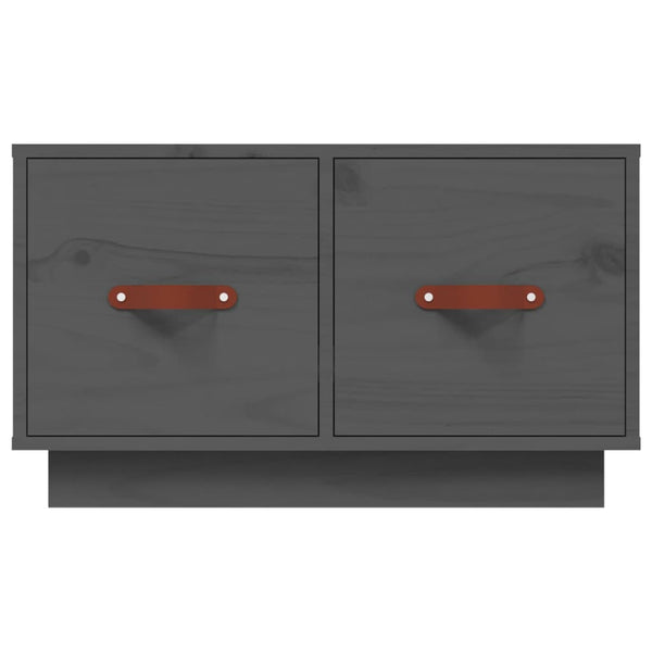 Grauer Couchtisch Kiefer Massivholz 60x53 cm