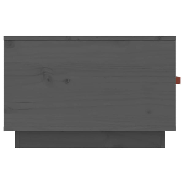 Grauer Couchtisch Kiefer Massivholz 60x53 cm