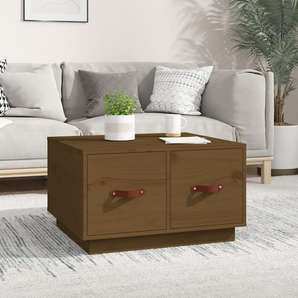 vidaXL Coffee Table Honey Brown 60x53x35 cm Solid Pine Wood