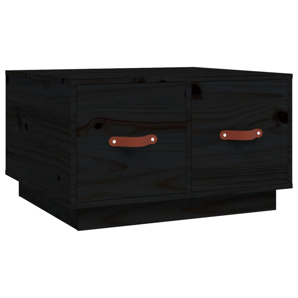 vidaXL Coffee Table Black 60x53x35 cm Solid Pine Wood